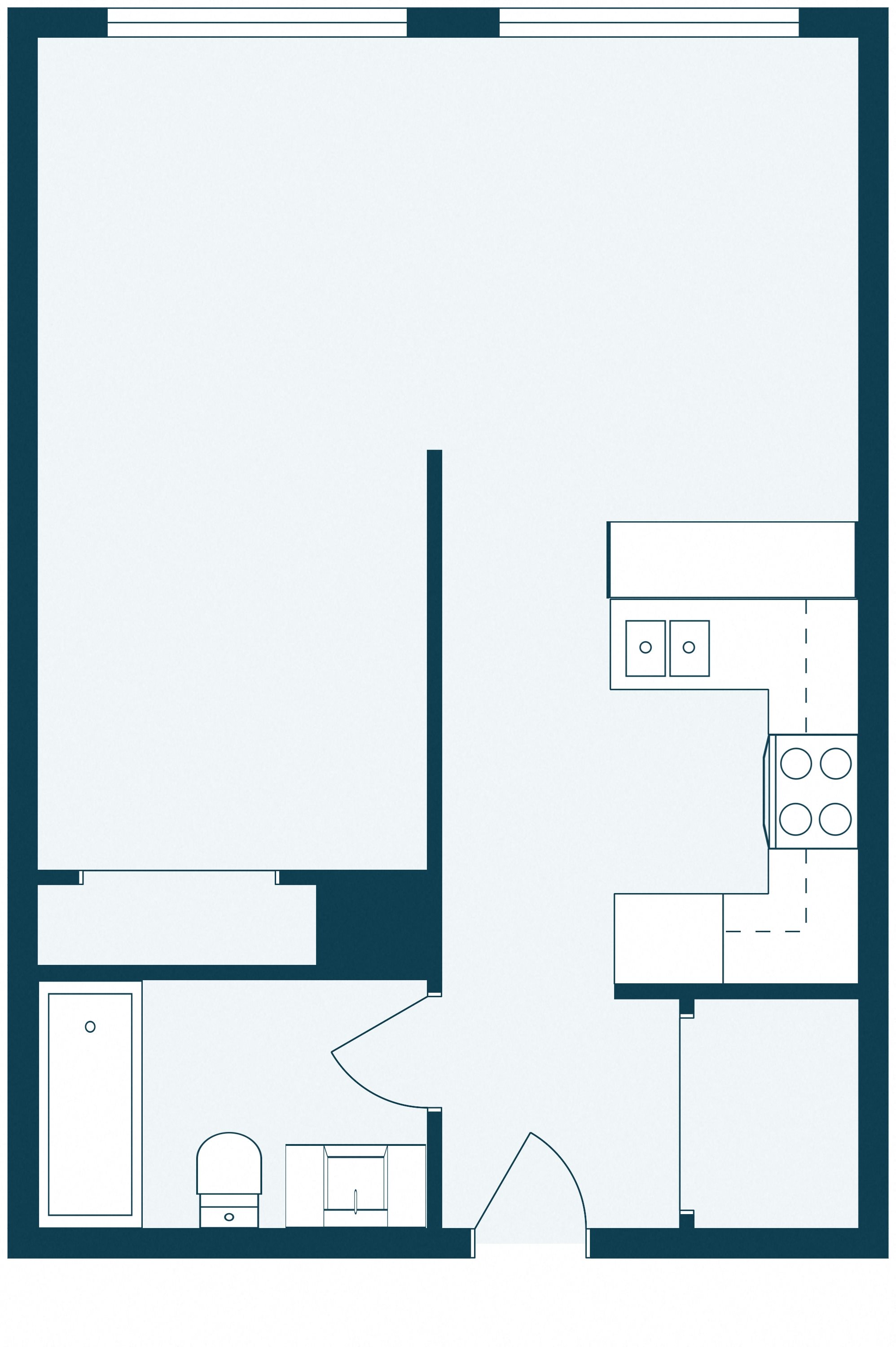 Somerset Apartments | Efficiency | Plan 01A Somerset Apartments | Efficiency | Plan 01A